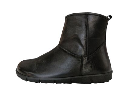 BEBARE kožené barefoot kotníkové boty F772 černé