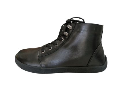 BEBARE Oslo kožené barefoot kotníkové boty F790 černé