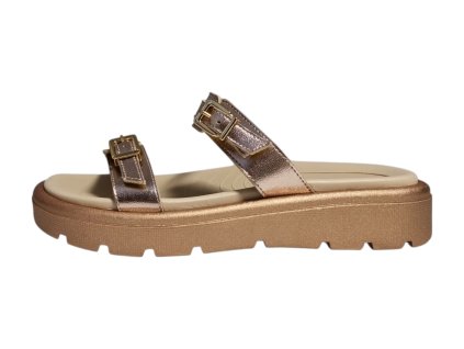 Piccadilly dámské pantofle WIDEFIT 486002-2 zlatorůžové