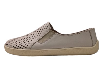 BEBARE Lecce kožené barefoot boty 26060 šedo - béžové
