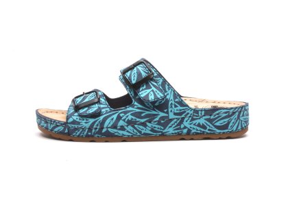 MEDI LINE dámské pantofle S182.062 NAVY TURQUISE PRINTED (Velikost 36)