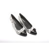 Piccadilly dámské lodičky 743004-1 bílé/černé hadí