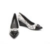 Piccadilly dámské lodičky 743004-1 bílé/černé hadí