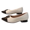 PICCADILLY dámské balerínky 279034-3 krémové s černou špičkou