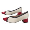 PICCADILLY dámské lodičky 739063-12 krémové s červenou špičkou