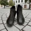 BEBARE Hamburg kožené barefoot kotníkové boty F760 černé