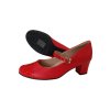 PICCADILLY dámské lodičky  110185-7 červené s lakovanou špičkou