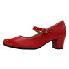 PICCADILLY dámské lodičky  110185-7 červené s lakovanou špičkou