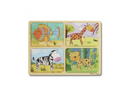 Natural Play: drevené puzzle - Zvieratká a vzory