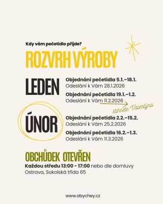 Jak dlouho trvá výroba a kdy vám pečetidlo přijde? Vyrábím podle tohoto rozvrhu, vždy záleží kdy vytvoříte objednávku, ale...