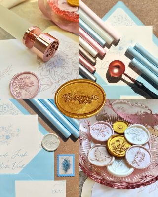 Svatební oznámení s pečetí, moje srdcovka. První pečetidlo, které jsem kdy vyrobila bylo skleněné Signature s motivem...