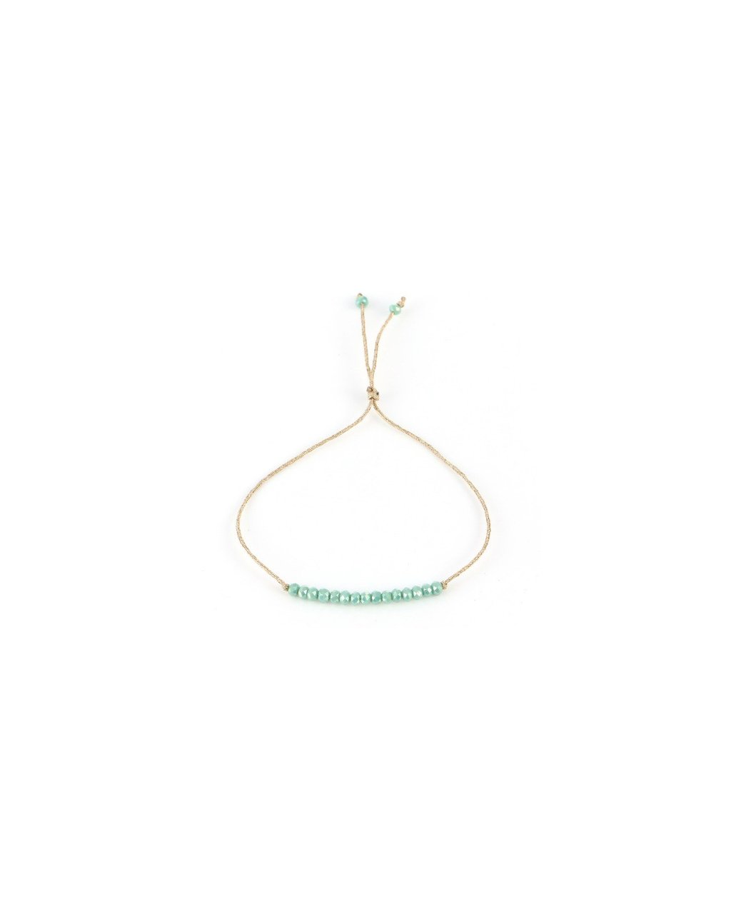 Jemný provázkový náramek ze semínkových korálků - modrý