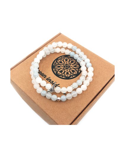 Jemný minerální wrap meditační z jadeitu s holubičkou