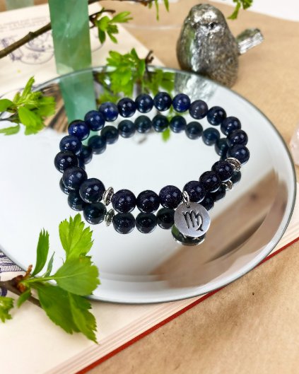 Náramek podle znamení panna modrý sodalit a lapis lazuli