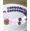 Náramek podle znamení býk s růženínem a ametystem