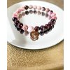Náramek z minerálu granát, rodonit AAA a andílek