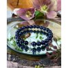 Náramek z minerálu tmavá modř lapis lazuli a korálek