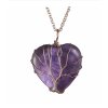 Náhrdelník srdce a strom života - ametyst