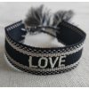Tkaný náramek Love černý