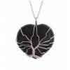 Náhrdelník srdce a strom života - černý obsidián