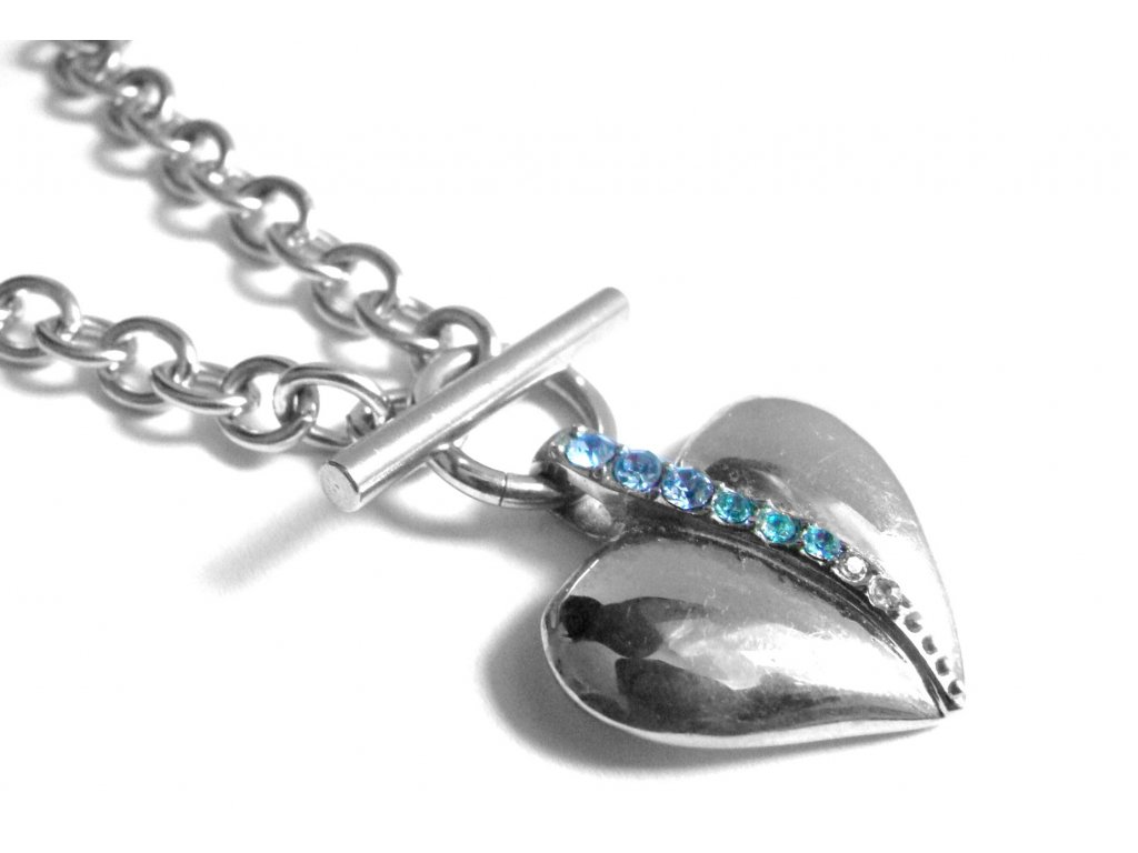 náhrdelník - chirurgická ocel - srdce - dámský - 140220