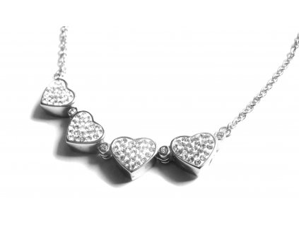 náhrdelník - řetízek - chirurgická ocel - srdce - čtyřlístek