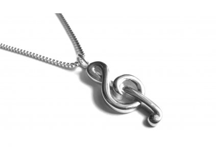řetízek a přívěsek - chirurgická ocel - houslový klíč