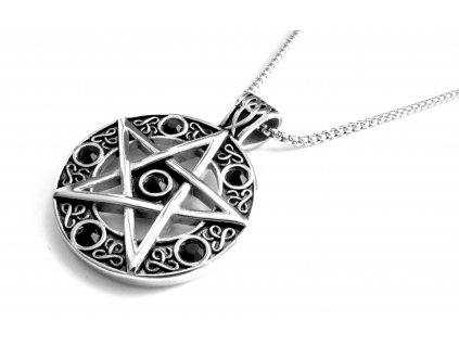 řetízek a přívěsek - náhrdelník - pentagram