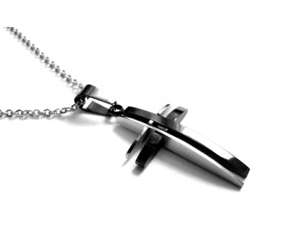řetízek a přívěsek - náhrdelník - chirurgická ocel - kříž