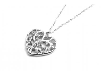 řetízek - náhrdelník - chirurgická ocel - srdce a strom života