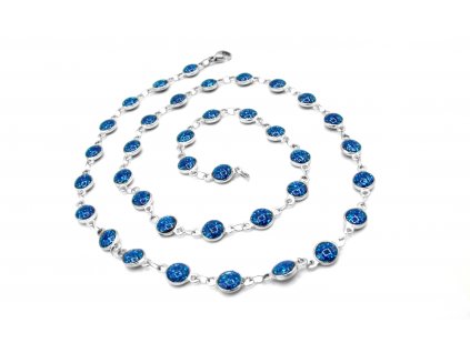 řetízek - náhrdelník - chirurgická ocel - modrý