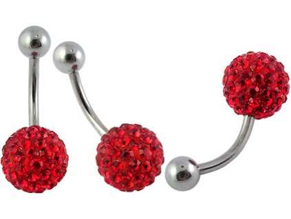 piercing - koule - červená
