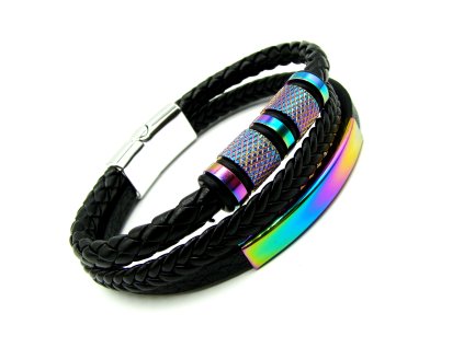 pánský náramek z chirurgické oceli kožený náramek chirurgická ocel pánský