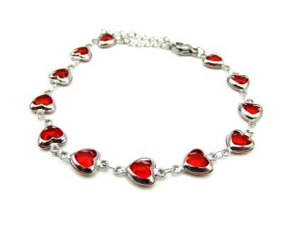 náramek srdce červené z chirurgické oceli náramek srdíčko chirurgická ocel
