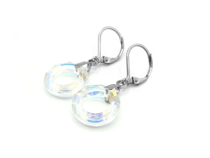 náušnice swarovski srdce z chirurgické oceli swarovski srdce náušnice AB krystal chirurgická ocel