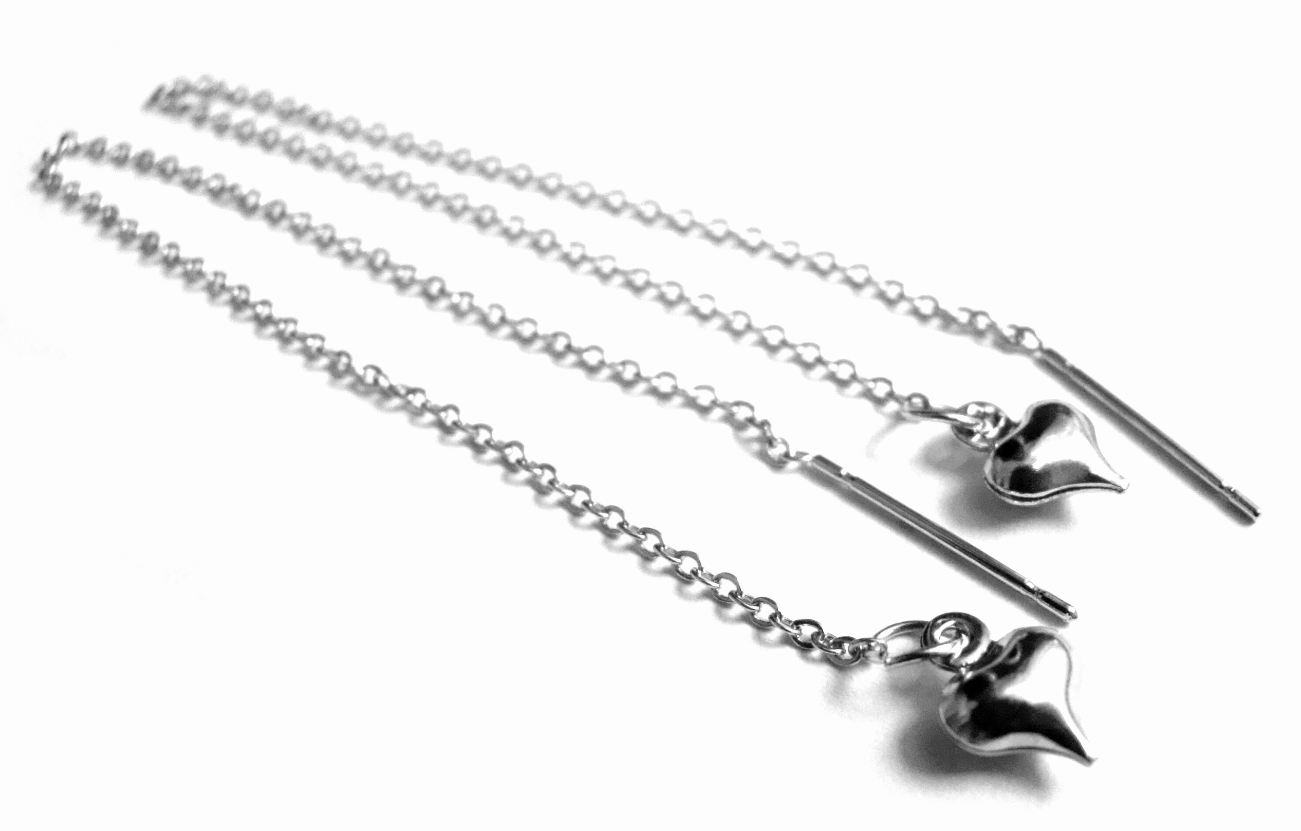 Steel Jewelry Náušnice provlékací srdce z chirurgické oceli NS130141