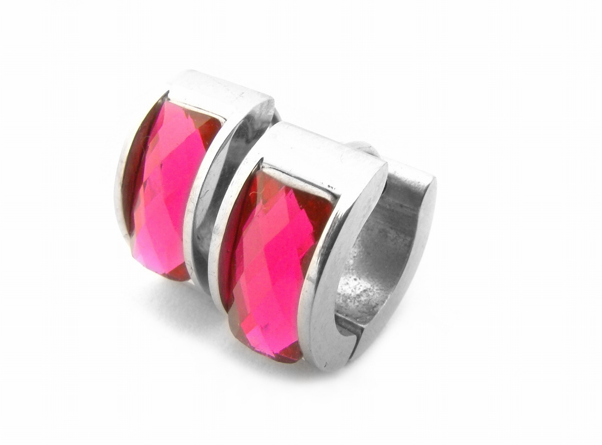 Steel Jewelry Náušnice růžový kroužek z chirurgické oceli NS140101