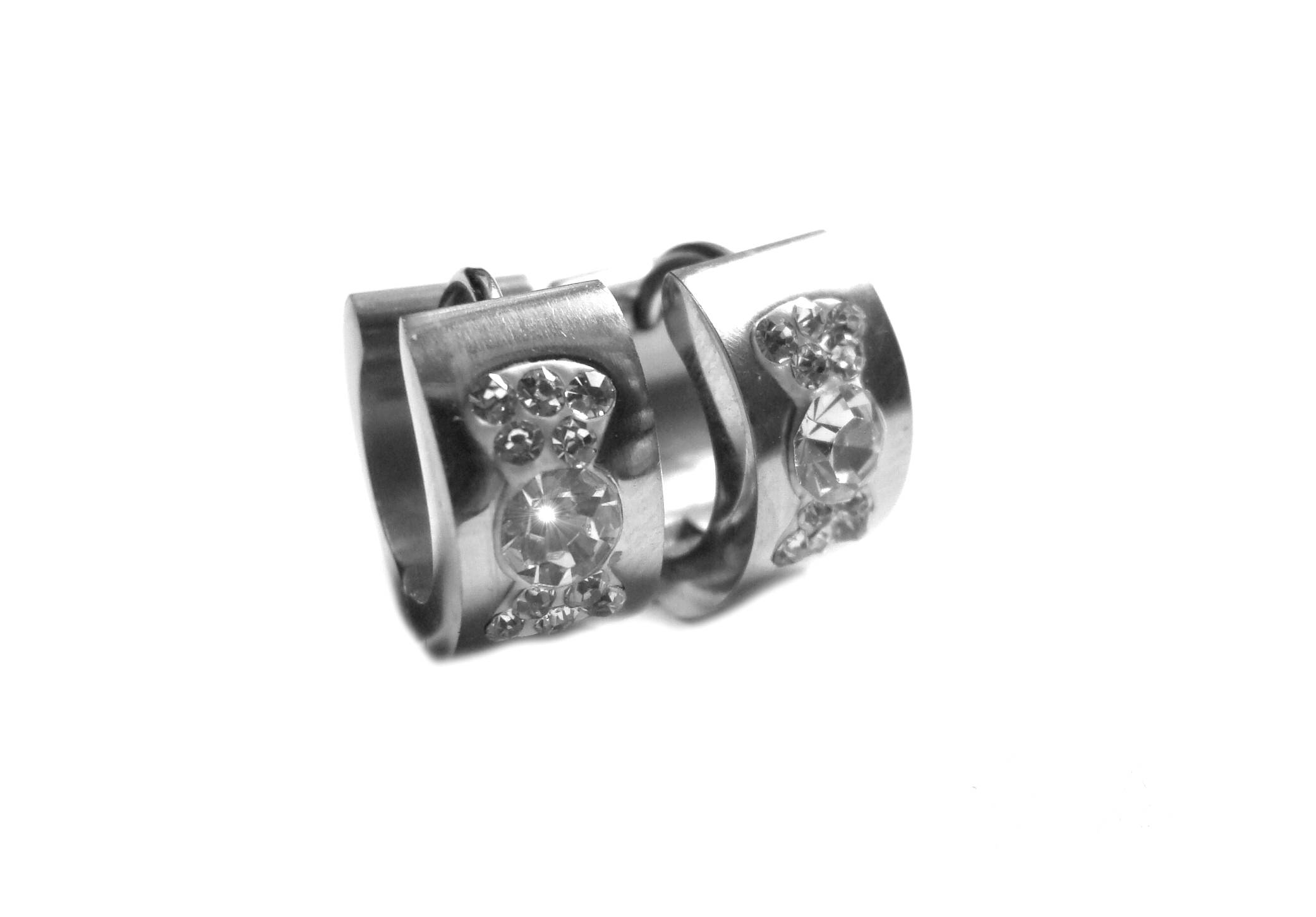 Steel Jewelry Náušnice kroužky s mašličkou z chirurgické oceli NS151202