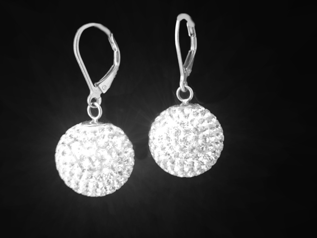Steel Jewelry Náušnice koule 12 mm s krystalky z chirurgické oceli NS130152