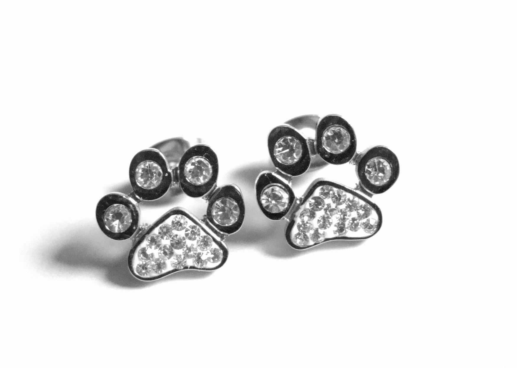 Steel Jewelry Náušnice tlapky s krystalky z chirurgické oceli NS151108