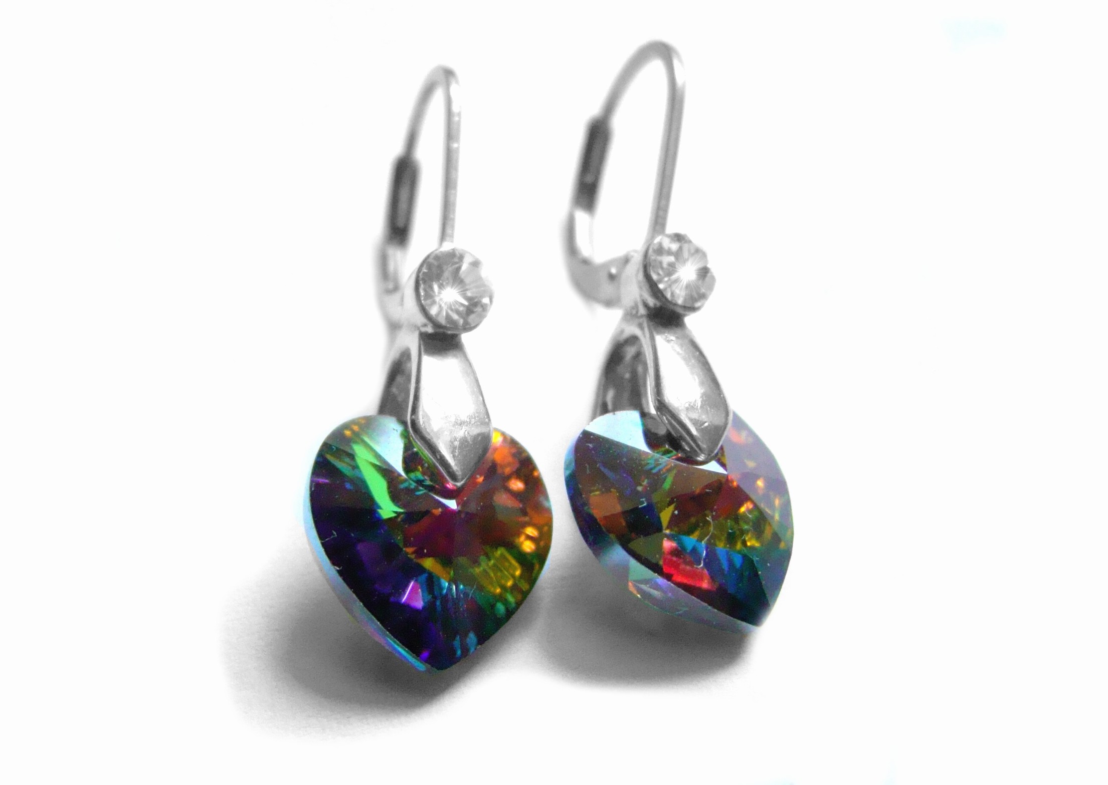 Steel Jewelry Náušnice barevné srdce z chirurgické oceli NS160420