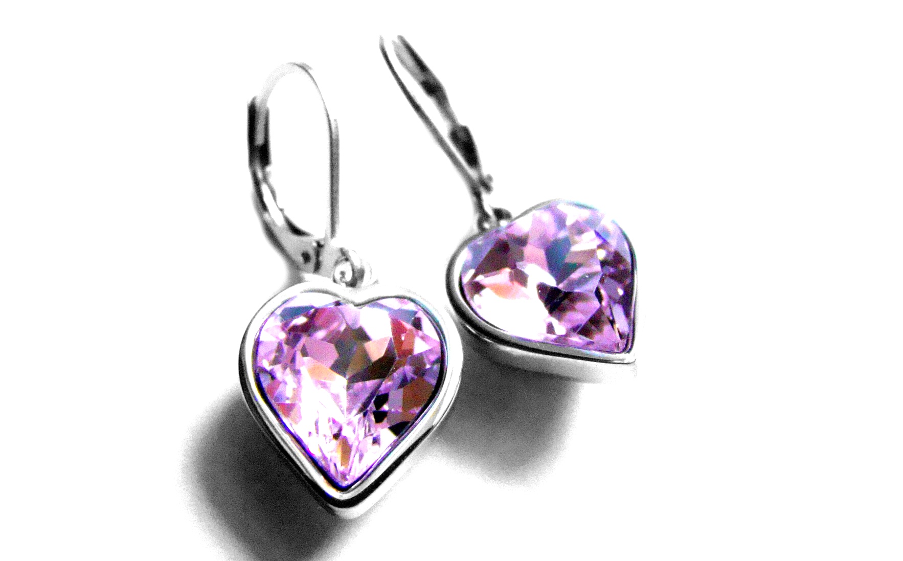 Steel Jewelry Náušnice růžové srdce z chirurgické oceli NS151113
