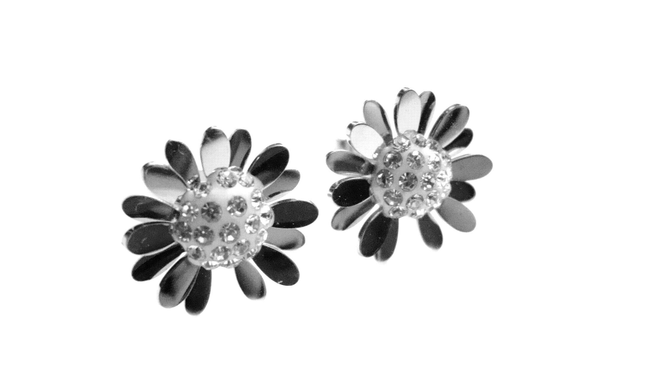 Steel Jewelry náušnice kopretina z chirurgické oceli NS160203