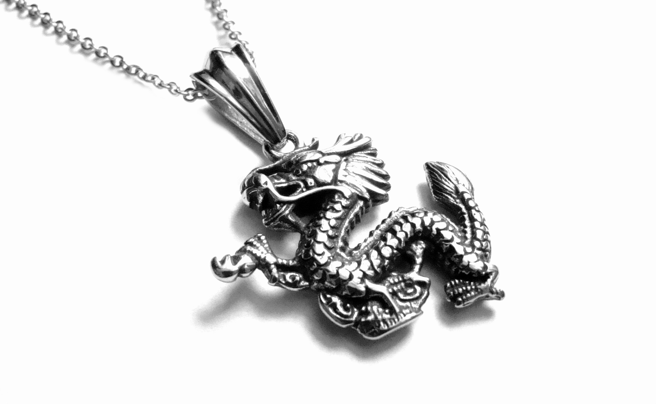Levně Steel Jewelry Náhrdelník drak z chirurgické oceli NH500431