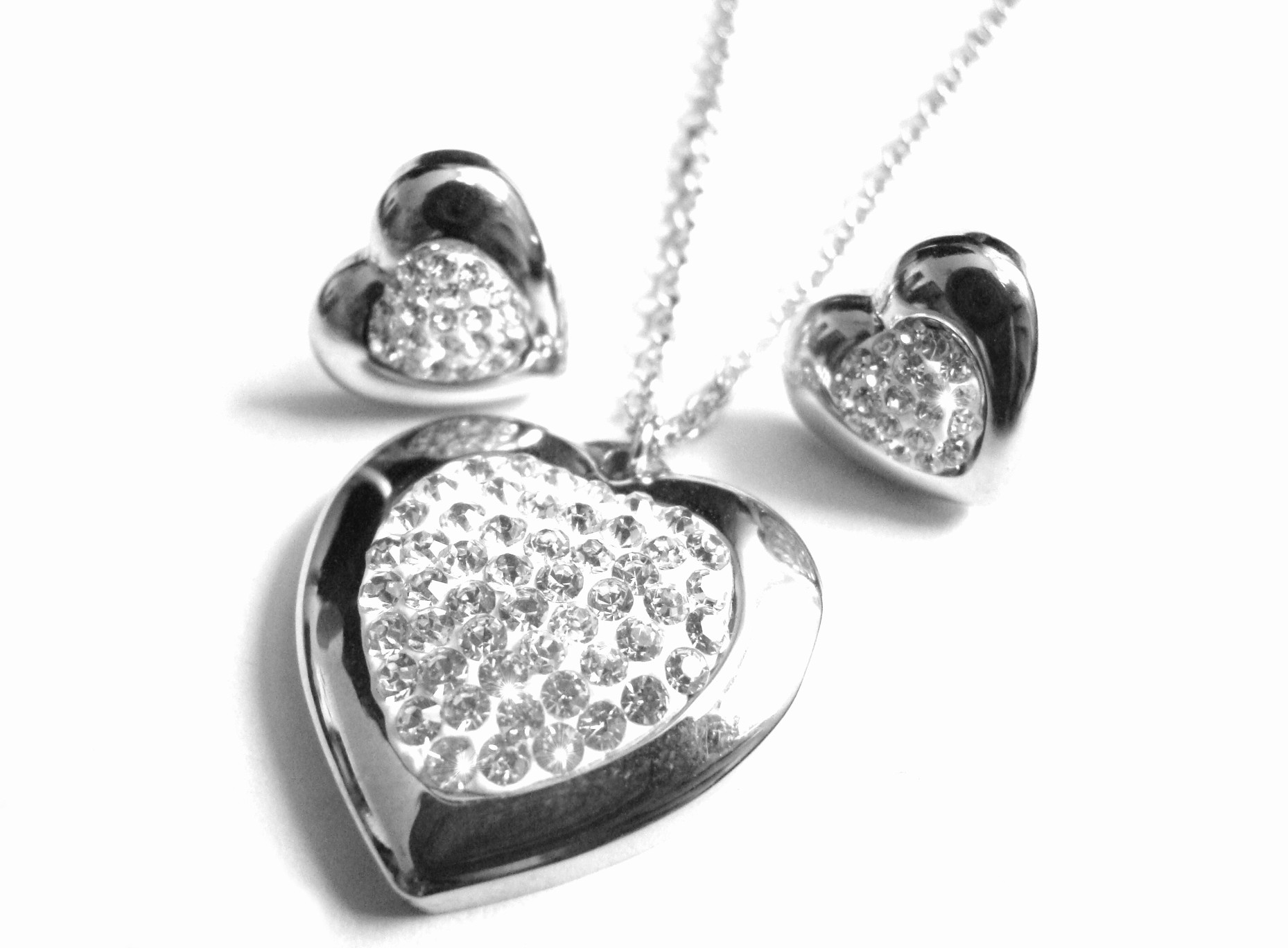 Steel Jewelry Set náhrdelník a náušnice srdce z chirurgické oceli SET151105