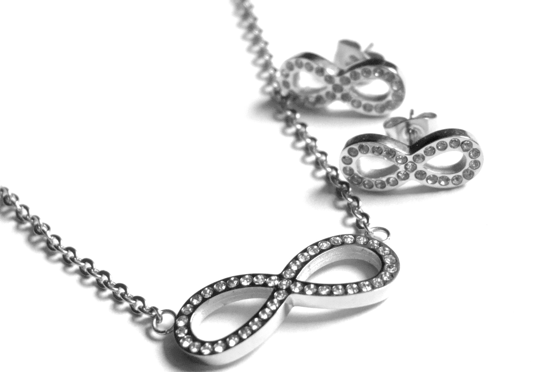 Steel Jewelry Set náhrdelník a náušnice nekonečno z chirurgické oceli SET500419