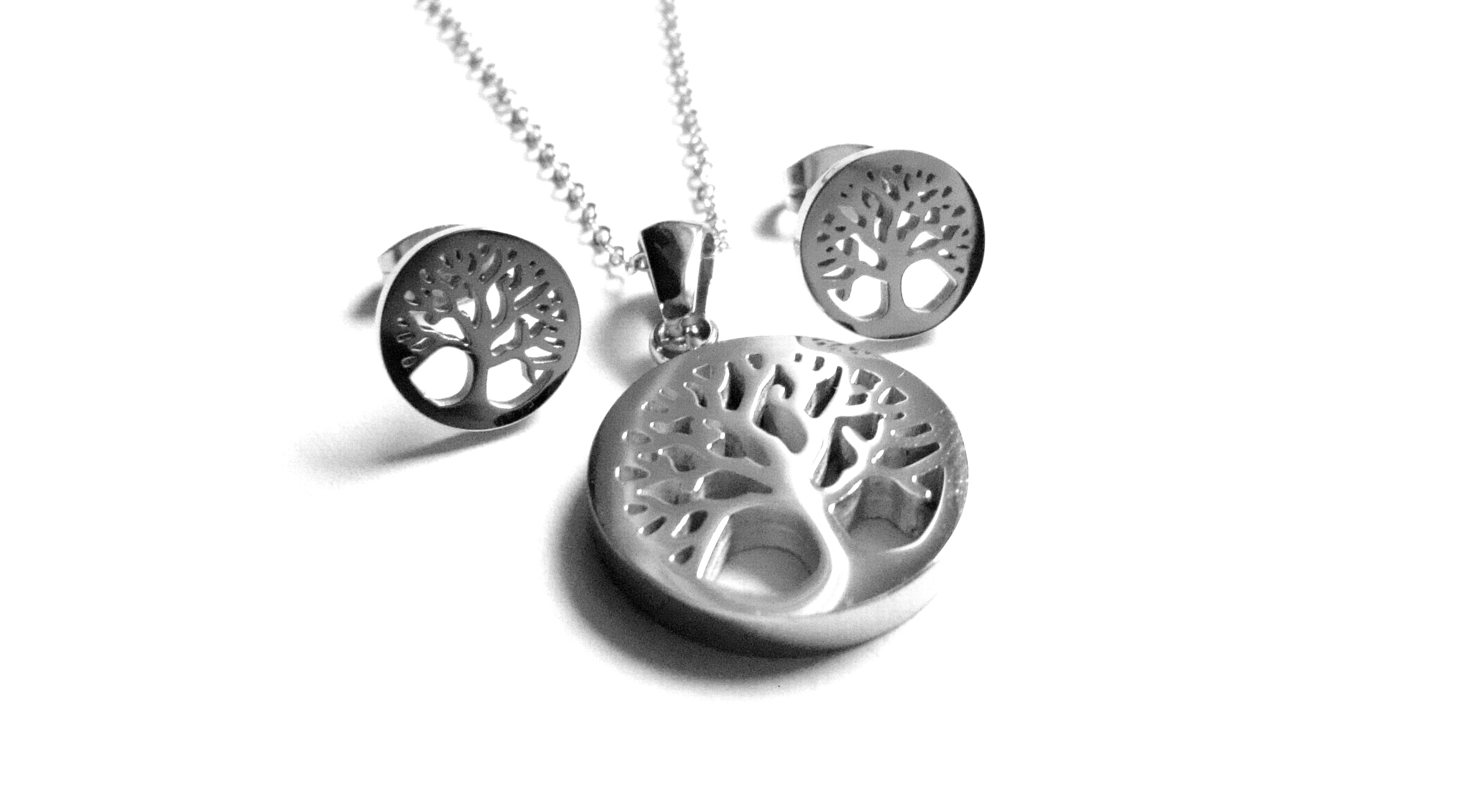 Steel Jewelry Set náhrdelník a náušnice strom života z chirurgické oceli SET180123