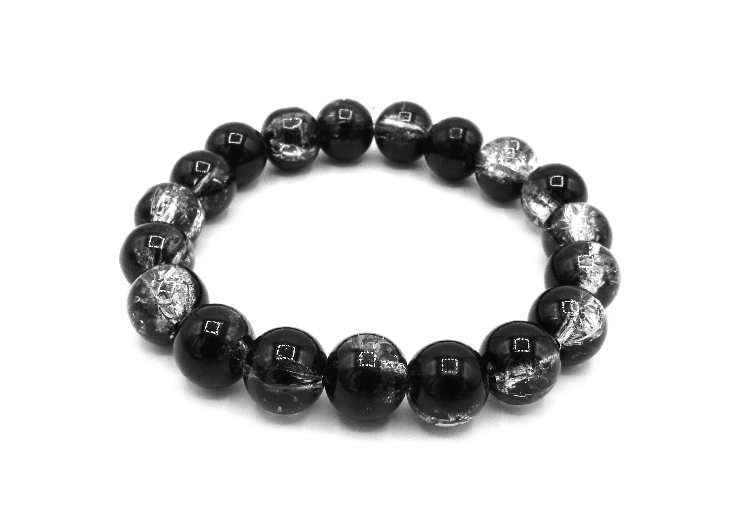 Steel Jewelry Náramek černý z bižuterie BNR090225