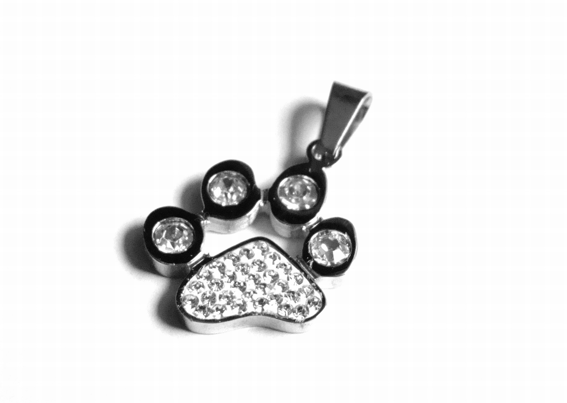 Steel Jewelry Přívěsek tlapka s krystalky z chirurgické oceli PR160416