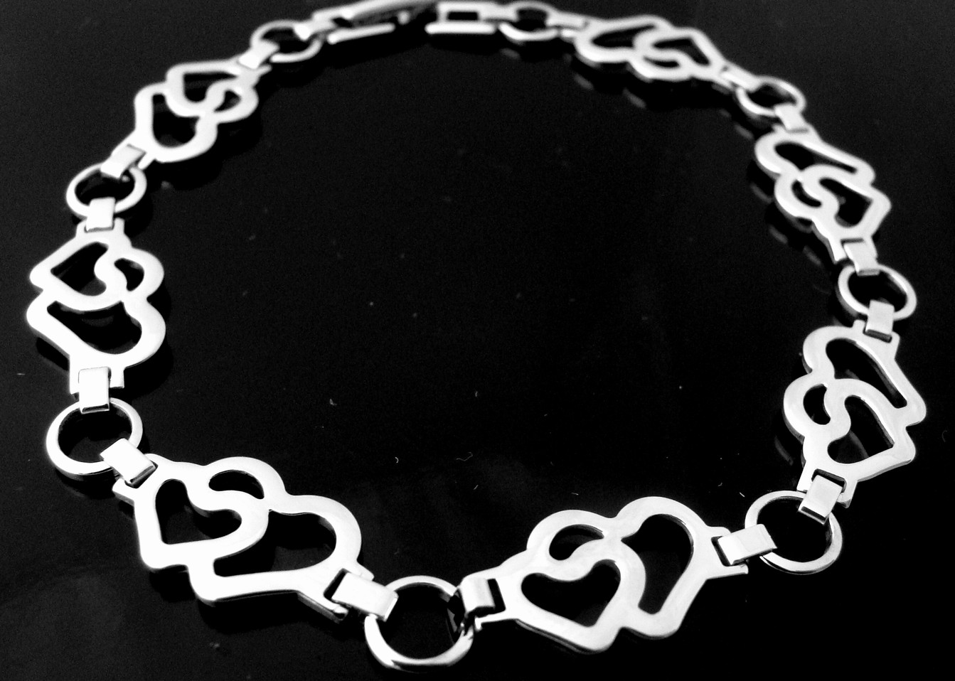 Steel Jewelry Náramek srdíčka z chirurgické oceli NR130155